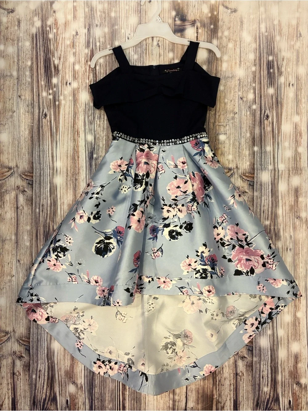 Navy blue/light blue kids party dress